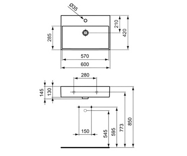 раковина IDEAL STANDARD STRADA 60